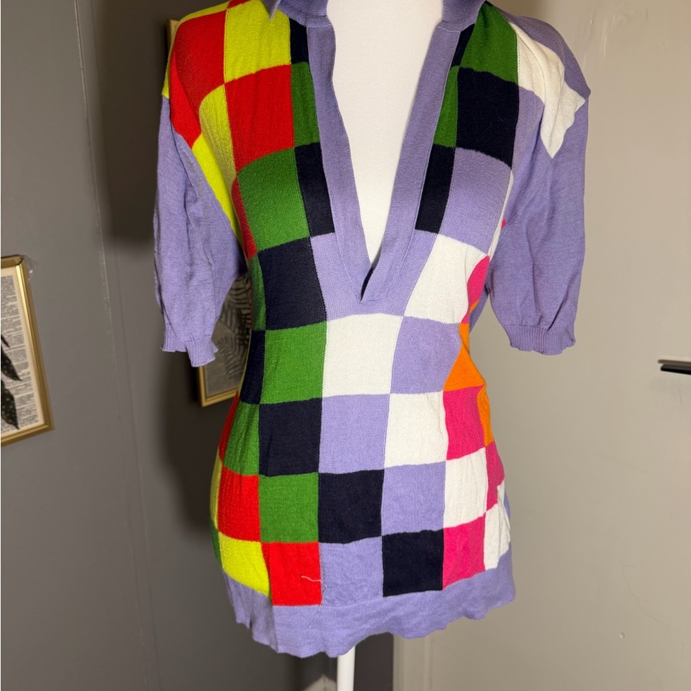 Daniele Alessandrini Colorful‎ Checkered Blouse